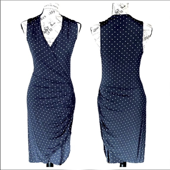 H&M Dresses & Skirts - H & M Navy & White Polka Dot Dress